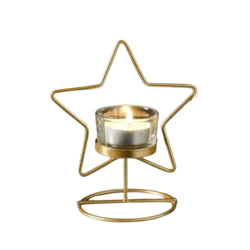 IRON STAR T-LIGHT HOLDER (GOLD)